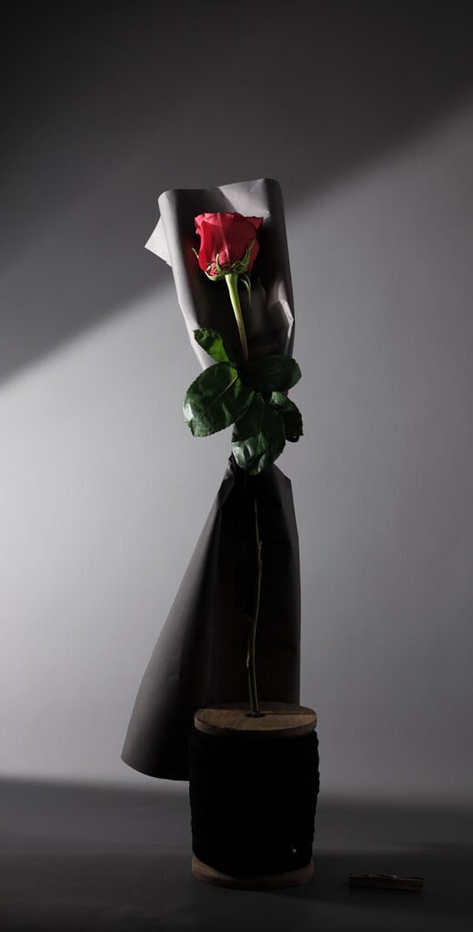 Flor única en gabardina